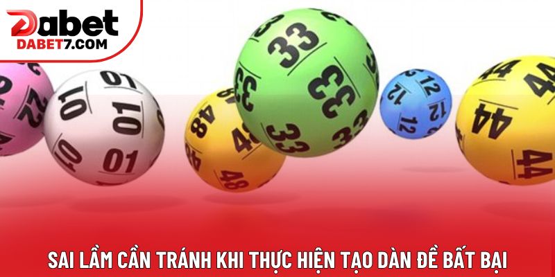 Sai lầm cần tránh khi thực hiện tạo dàn đề bất bại